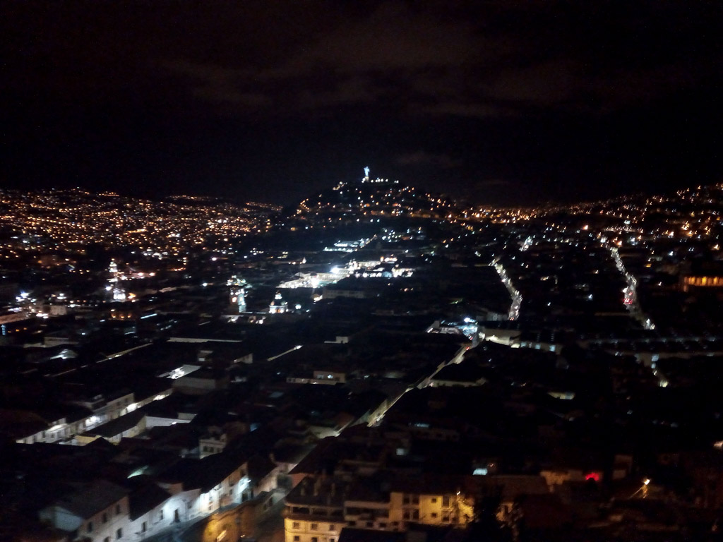 Quito by night view Ecuador